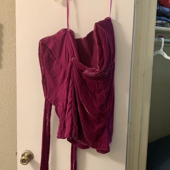 NWT free people purple velvet party ROMPER size large - Picture 9 of 15